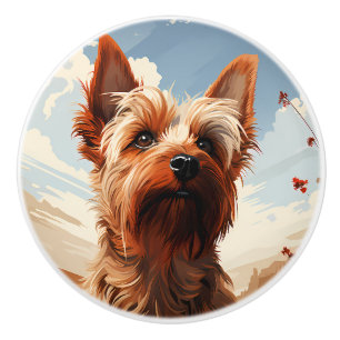 Yorkie Yorkshire Terrier Söt Hund Valp Knopp