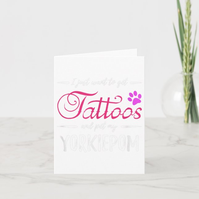 Yorkiepom Hund älskare Tattoo Rolig hund Mamma Gif Kort (Framsida)