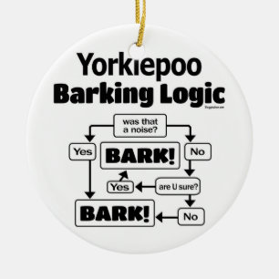 Yorkiepoo Barking Logic Julgransprydnad Keramik