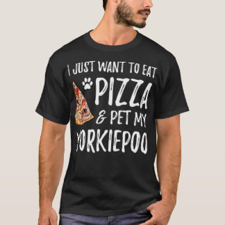 Yorkiepoo Hund älskare Pizza Rolig hund Mamma Gift T Shirt