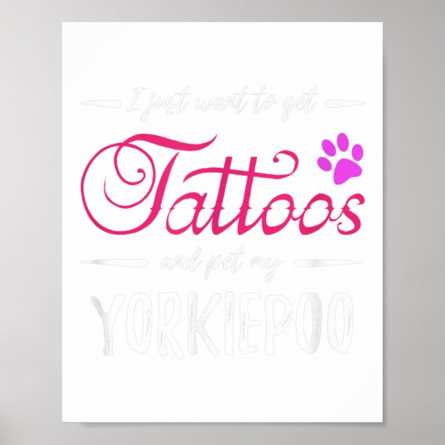 Yorkiepoo Hund älskare Tattoo Rolig hund Mamma Gif Poster (Framsidan)