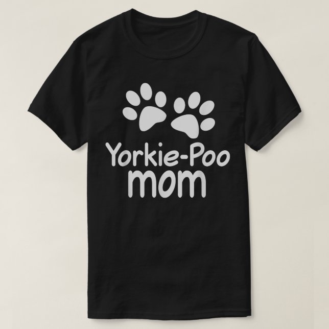 YorkiePoo Mamma Paw Skriv ut papperskopia  T Shirt (Design framsida)