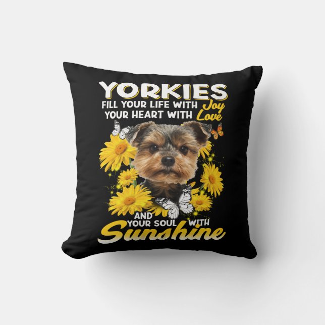 Yorkies and Sunshine Kudde (Framsida)