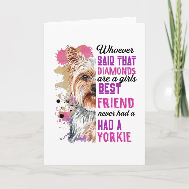 Yorkies Är En Tjej Bästa Vän Rolig Hund Damkläder Kort (Framsida)