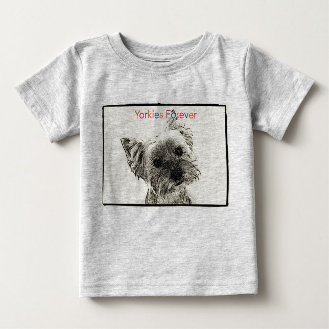 Yorkies Forever Infant Organic Creeper T-shirt (Framsida)