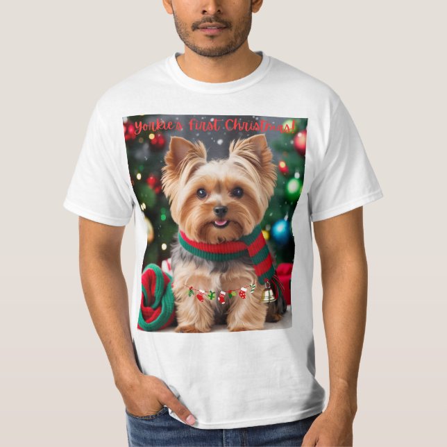 Yorkies första jul! t shirt (Framsida)
