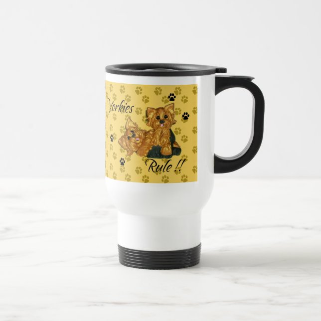 Yorkies härskar!! Travel mug för Yorkshire Terrier Resemugg (Höger)