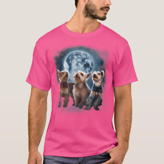 Yorkies Howling vid Måne Shirt - Yorkie Shirt - T