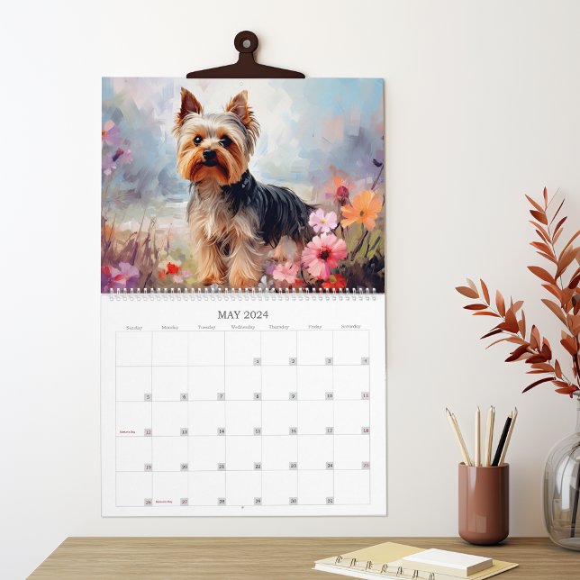 Yorkies och Flowers Hund älskare Kalender (Skapare uppladdad)