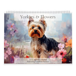 Yorkies och Flowers Hund älskare Kalender