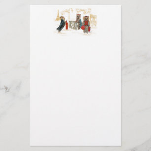 Yorkies Traveling Paris Stationery Brevpapper