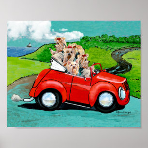 Yorkik i rött, konvertibelt konsthandling poster