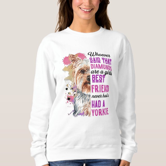 Yorkiker är flickvänliga Rolig hund kvinnor T Shirt (Framsida)