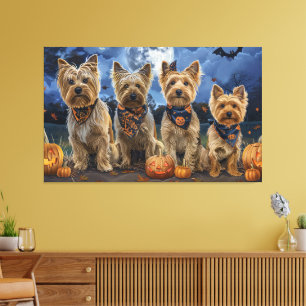 Yorkipoo Halloween Kuslig Canvastryck
