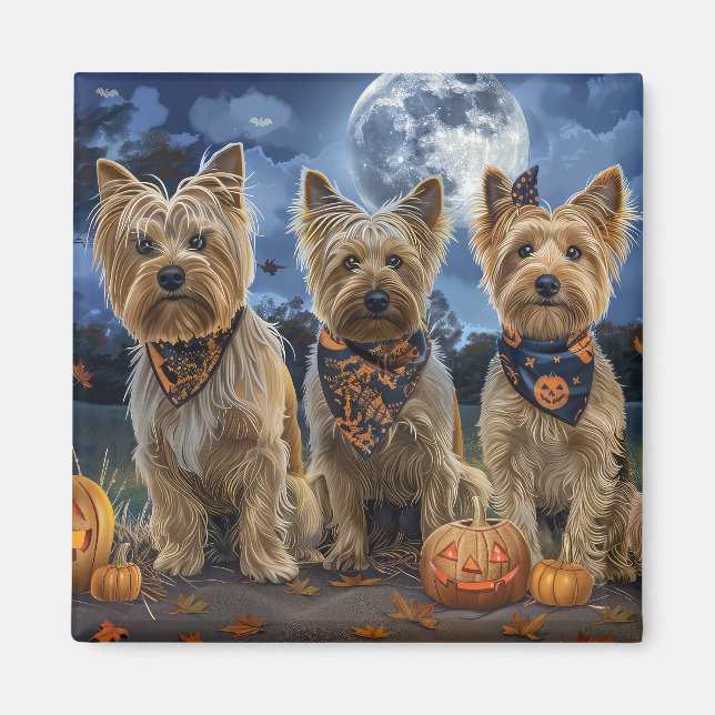 Yorkipoo Halloween Kuslig Magnet (Framsidan)