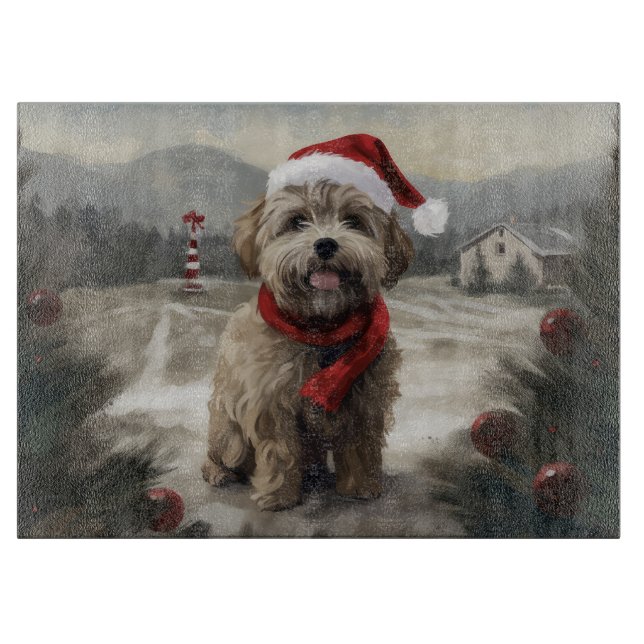 Yorkipoo Hund i Snö Jul (Framsidan)