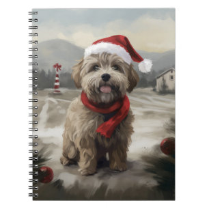Yorkipoo Hund i Snö Jul Anteckningsbok