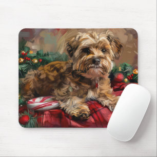 Yorkipoo Hund Jul Festlig Musmatta