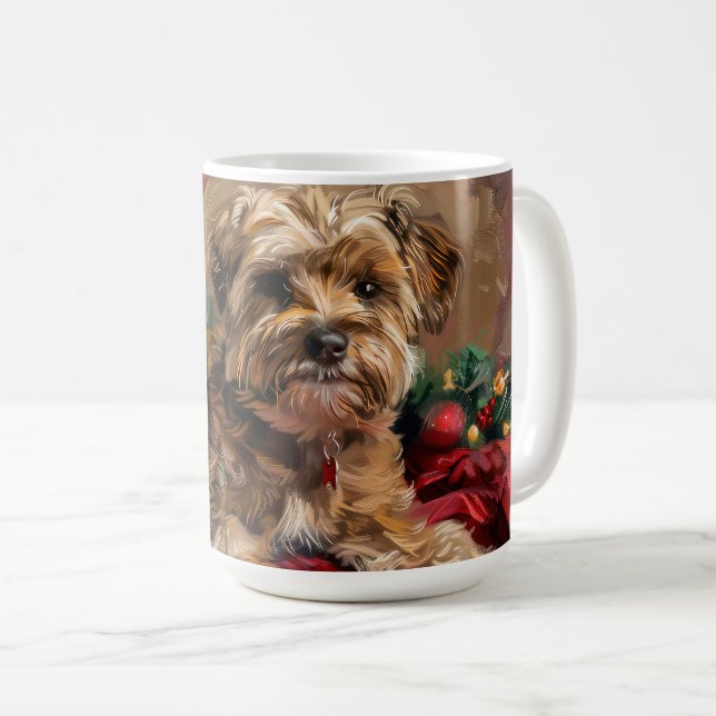 Yorkipoo Hund julafton Kaffemugg (Framsida höger)