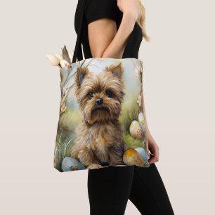 Yorkipoo-Hund med Påskägg Helgdag Tygkasse