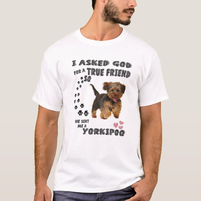 Yorkipoo Hund Quote Mamma Yorkiepoo Pappa Art, Cut T Shirt (Framsida)