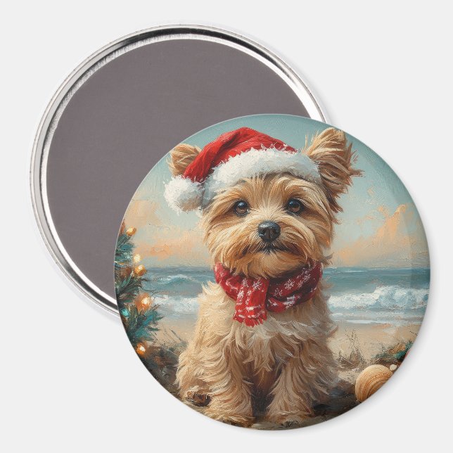Yorkipoo Hund Vintage Beach Magnet (Front/Back)