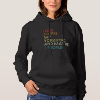 Yorkipoo Hundägare Coffee Älskare Quote Funny Vint T Shirt