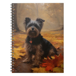 Yorkipoo i höstlöv Fall Inspire Anteckningsbok
