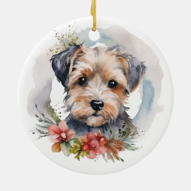 Yorkipoo-julafton, Festive Valp Julgransprydnad Keramik (Baksidan)