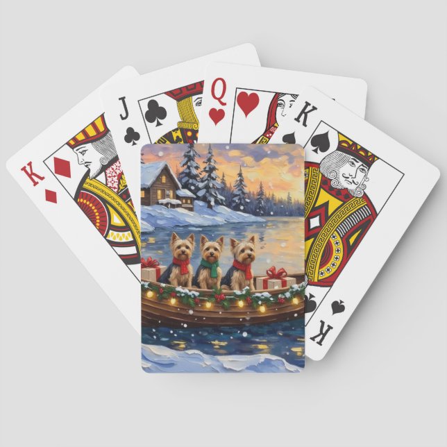 Yorkipoo julbåt firande casinokort (Baksidan)