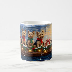 Yorkipoo julbåt firande kaffemugg