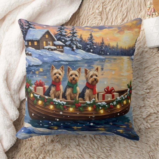 Yorkipoo julbåtshögtid kudde (Filt)