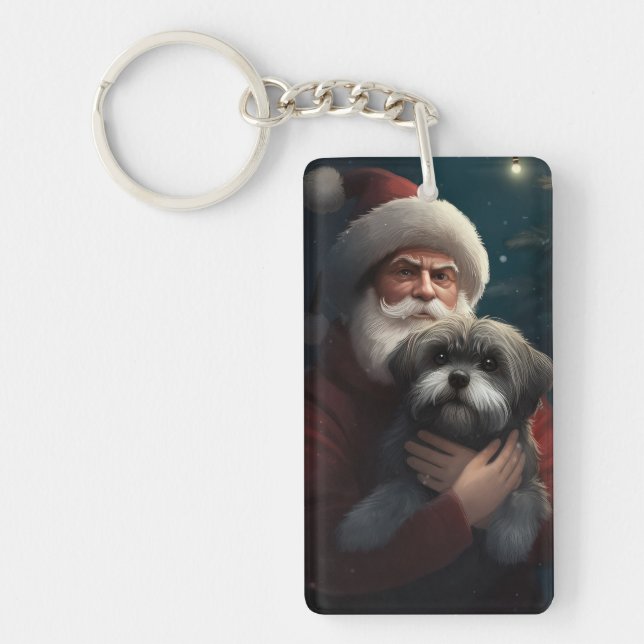 Yorkipoo med tomte festliga jul (Framsidan)