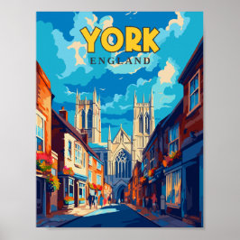 Yorks England vintage resor illustration Poster