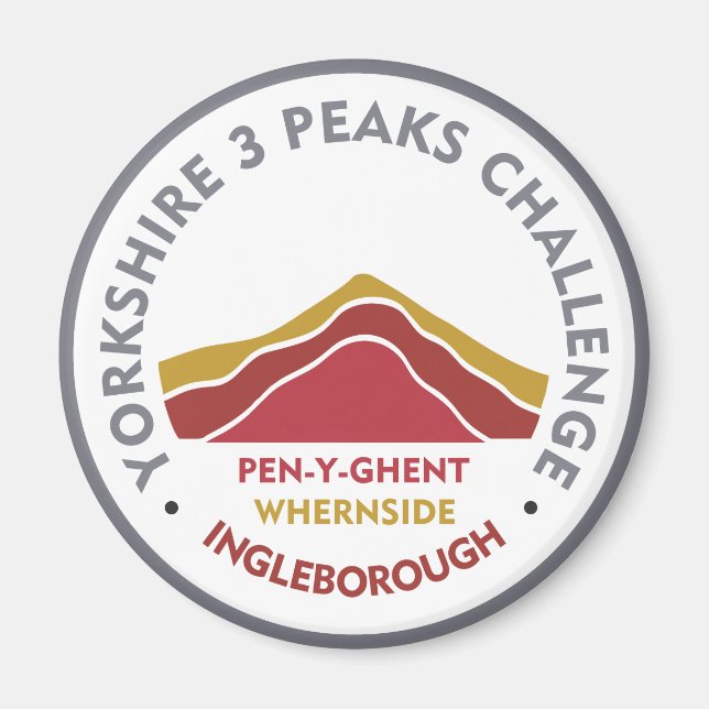Yorkshire 3 Peaks Challenge Hiking Route Magnet (Framsidan)