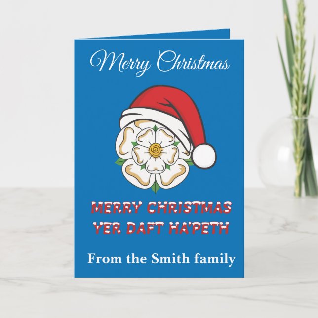 Yorkshire Christmas Merry Christmas Yer Daft Hapet Kort (Framsida)