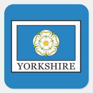 Yorkshire County England Fyrkantigt Klistermärke