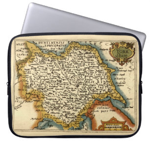 Yorkshire County England Old Antiquarian Atlas Kar Laptop Fodral
