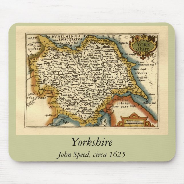 Yorkshire County England Old Antiquarian Atlas Kar Musmatta (Framsidan)