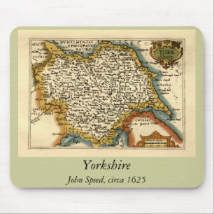 Yorkshire County Karta, England Musmatta