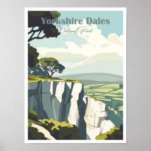Yorkshire Dales Artwork Travel Ställe illustration Poster