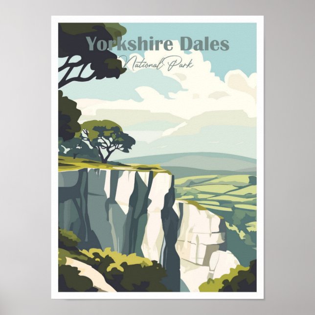 Yorkshire Dales Artwork Travel Ställe illustration Poster (Framsidan)