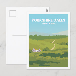 Yorkshire Dales England Travel Ställe Illustration Vykort