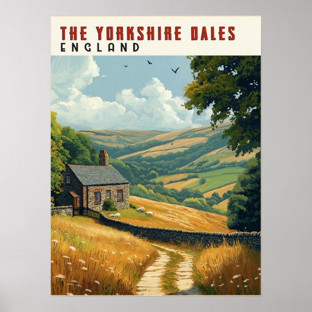 Yorkshire Dales Hiking Trails Poster (Framsidan)