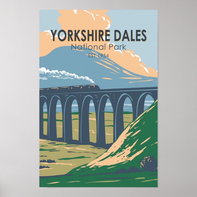 Yorkshire Dales National Park England Vintage Poster (Framsidan)
