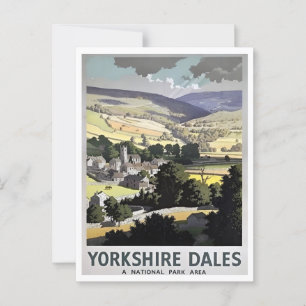 Yorkshire Dales National Park UK Retro Inspired Vykort