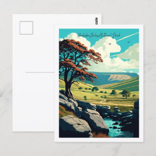 Yorkshire Dales National Park vintage resemål plat Vykort