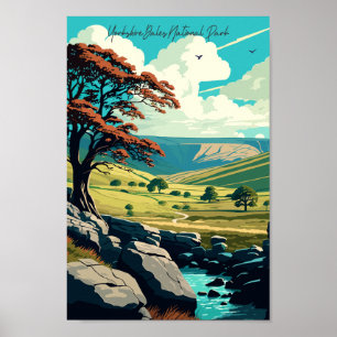 Yorkshire Dales nationalpark vintage resor ställe Poster