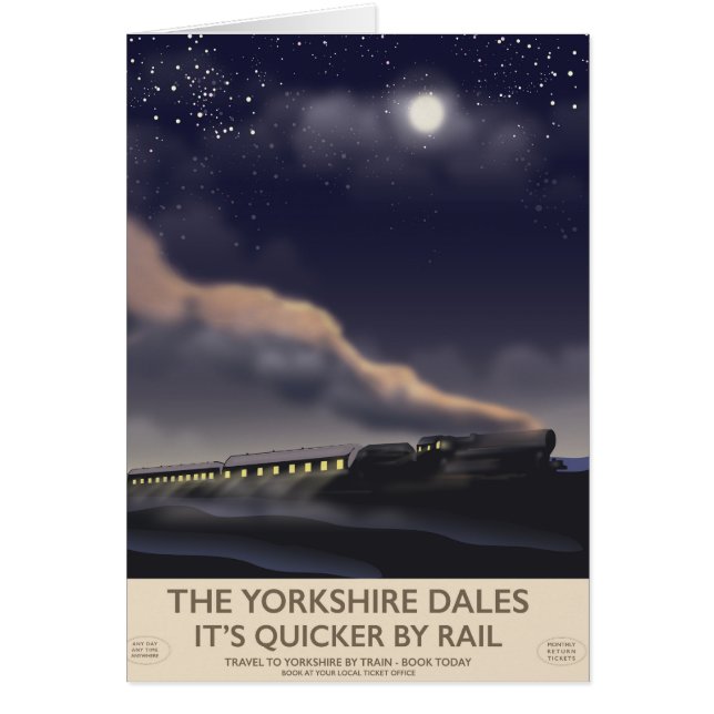 Yorkshire Dales Railway poster Hälsningskort (Framsidan)