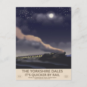Yorkshire Dales Railway poster Vykort